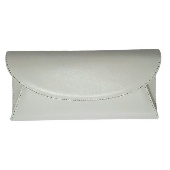 Sole Bliss Envelope Clutch Crossbody Purse Bag Jenna Gray Leather Chain Strap - Picture 8 of 16